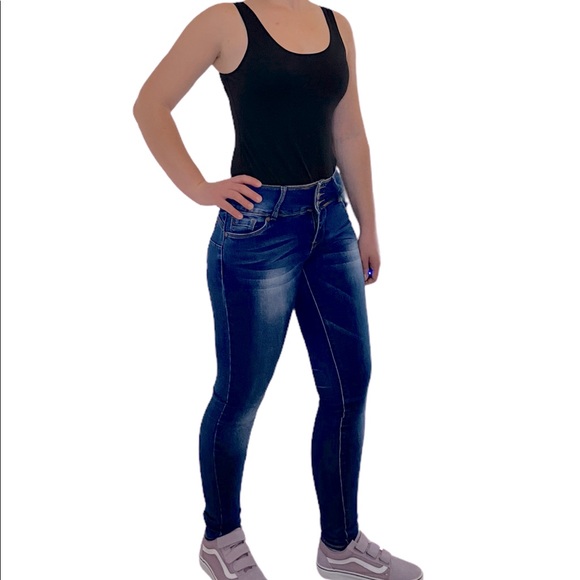 High Waisted Stretch Skinny Jeans by Bamboo Jeans. - Picture 2 of 16